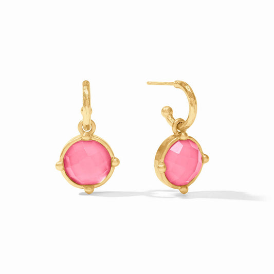 Honeybee Hoop & Charm Earring-Iridescent Peony Pink